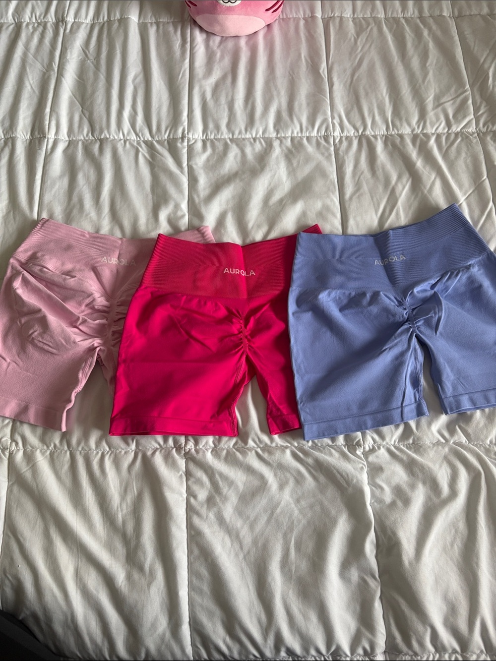 High-Waist Scrunch Active Shorts - Pink, Hot Pink, Lilac